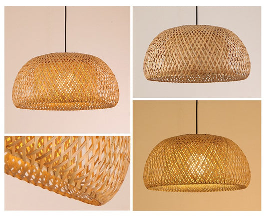 Retro handwoven lamps hotel bar bed and breakfast chandelier lamps bamboo lampshade